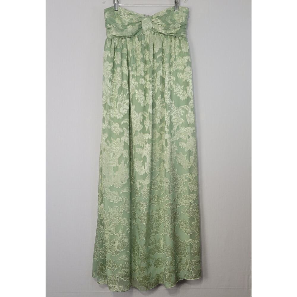 Lulus Danalia Sage Floral Burnout Strapless Maxi Dress size M Wedding Fairy New - Picture 2 of 9